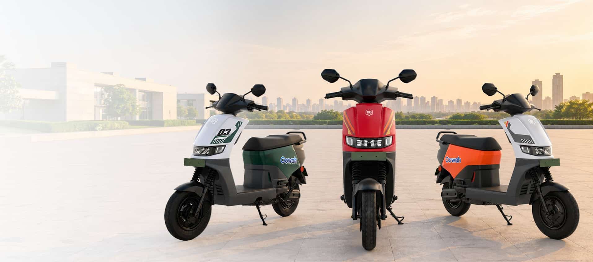 The BGauss and Warivo electric scooter lineup at Jagannath Automobiles